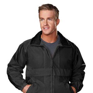 AFC Men’s Black Windbreaker Jacket Regular & Big & Tall S to 6X Water Resistant